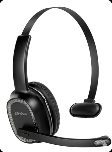 Sindoo JH-101 On-Ear Trucker Bluetooth Headset (AI Noise Cancelling) Microphone, Lightweight,Wireless Headset for Work PC/Computer/Laptop/Work from Home/Office/Call Center/Teams/Zoom/Truckr