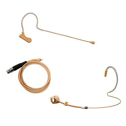 U-Voice UVS70DTF-SH4 Earhook Headset Mic with Detachable Cable & Detachable Frame for Shure Wireless Microphone System - color: Tan with Frame