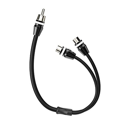 1ft 2 Female to 1 Male RCA Y Adapter Splitter Cable (2 Pack) | Nickel Plated Contcact Pin - color: NP2F1M