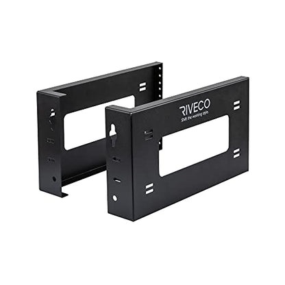 RIVECO 4U Open Frame Rack Wall Mount & Desktop Mount, No Assembly Required Server Rack for Network Equipment & Data AV HiFi Stereo Gaming Electronics Shelf - size: 4U