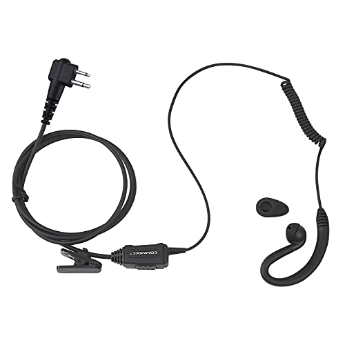 2-Pack Walkie Talkie Earpiece, 2.5mm/3.5mm 2-Pin Two Way Radio Headset with PTT Mic, Compatible with Motorola Two-Way Radios | Two Way Radio Earpiece with PTT