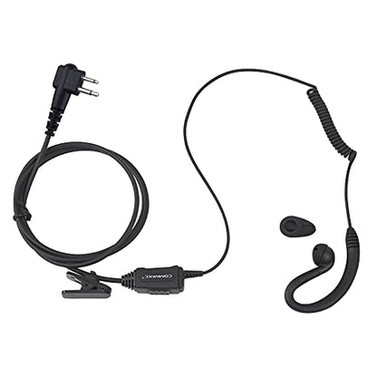 2-Pack Walkie Talkie Earpiece, 2.5mm/3.5mm 2-Pin Two Way Radio Headset with PTT Mic, Compatible with Motorola Two-Way Radios | Two Way Radio Earpiece with PTT