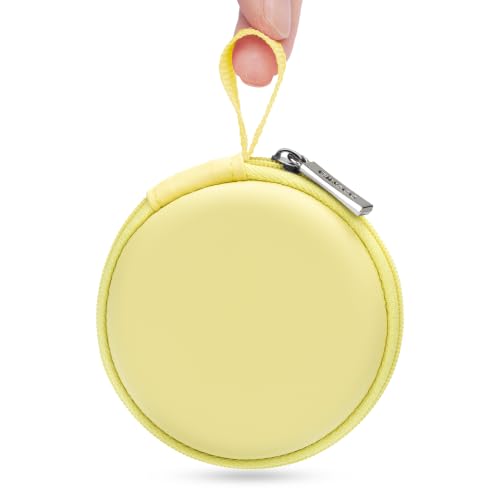 Ginsco Mini-Portable Hard Shell Earbuds Case for Apple EarPods Headphones USB-C Wired Ear Buds/Skullcandy Jib Wired Earbuds, Travel Case for Earphones Earplugs (1, Butter Yellow) - color: Butter Yellow
