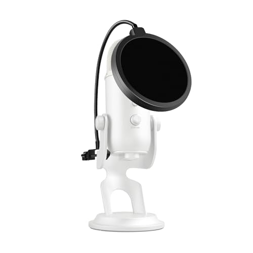 6"Mic Pop Filter with C-Clamp,360° Gooseneck Clip Stabilizing Arm for Studio | Double-layer Professional Pop Filter, For Microphone,Boom Arm,Stands