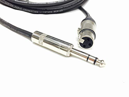 Custom Cable Connection 30 Foot Neutrik NC3FXX Female XLR to Neutrik Rean NYS228 1/4 Inch (6.35mm) TRS Balanced Pro Audio Cable - size: 30 Foot, style: Female (Black)