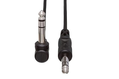 Hosa CSS-105R 1/4 Inch TRS to Right-angle 1/4 Inch TRS Balanced Interconnect Cable, 5 Feet