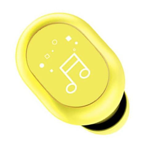 Fabater Single Ear Bluetooth Headset, BT 5.0 3 Hour Playtime Mini Wireless Earbuds, Truck Driver Headset with Touch Control Dual Interconnection IPX4 Sweatproof for Smart Phones PC TV (Yellow) - color: Yellow