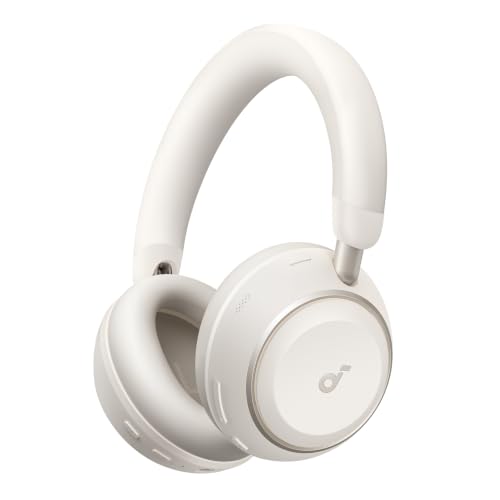 Soundcore Anker Space 2 Bluetooth 6.1 Over-Ear Headphones, Travel-Ready - color: Linen White
