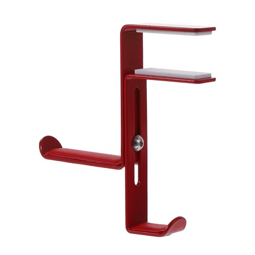 POPETPOP Headphone Hanger Bracket Hanger Holder Earphones Hook Headphones Headphone Stand Clamp Headphone Mount Stand Headset Hanger Mount Headphone Supporting Bar Headset Stand Alloy Red - color: Red