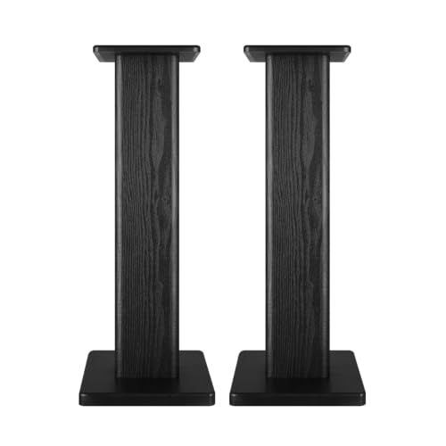 Universal Floor Black Speaker Stands, 22.64 Inch Surround Sound Stands Supports 150LB, Non-Slip Pads & Cable Ties, for Bookshelf Speaker,Satellite Speakers,Studio Monitors, Easy Installation