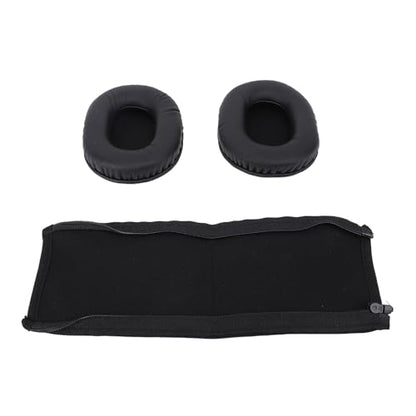 Ejoyous Earpad Headband Protector Set Replacement Ear Pads Headband Cushion Pad Cover Memory Foam Protein Leather with Zipper Closure for M50X M40X M30X M20X Headphone