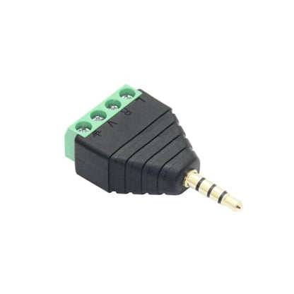 5Pcs 3.5mm Audio Terminal Block Connector, TRRS Solderless Screw Terminal | 1/8 3.5mm Male Plug to 4 Pin Stereo Audio Terminal, TRRS 4 Pole Gold Plated Plug with Screwdriver, AUX Audio Adapter - style: 3.5mm TRRS 4 Pole Plug - 5Pcs