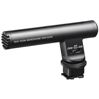 Sony ECMGZ1M Gun / Zoom Microphone (Black) | Mode records audio level corresponding to length, Mic, Mode records super directional
