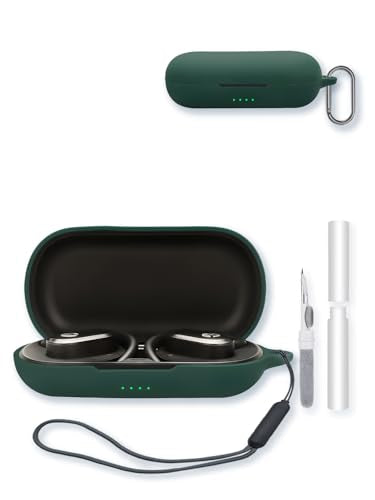 Case for Raycon Open Earbuds True Wireless Bluetooth Headphones,Soft Protective,BOVUGAC Silicone Case Cover with Keychain & Cleaning Kit & Lanyard for Raycon Open Earbuds-Green - color: Green
