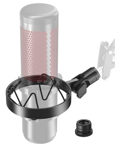 Custom Built for HyperX Quadcast Shock Mount with 5/8" 3/8" 1/4" Adapters | Metal Outer Ring, Anti-Vibration Suspension, Improves Sound Quality, Fits Mic Stand & Boom Arm, for Podcast, Gaming - size: HyperX Quadcast Shock Mount