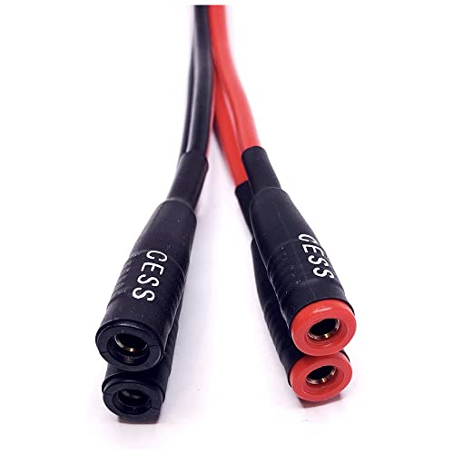 CNCESS Dual Banana Plugs Splitter, 2 Male to 4 Female | Banana Jack Adapter, 2-Channel Power Supply Splitter Cable, 14 AWG Soft Silicone, Tinned Copper Wire