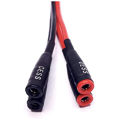 CNCESS Dual Banana Plugs Splitter, 2 Male to 4 Female | Banana Jack Adapter, 2-Channel Power Supply Splitter Cable, 14 AWG Soft Silicone, Tinned Copper Wire