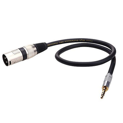 Tisino Male XLR to 3.5mm TRS Mini Jack Unbalanced Microphone Cable, 10 FT | 1/8 inch Mini Jack 3.5mmTRS to XLR Male Adapter for Laptop Mixer Camcorder, Gold-Plated OFC Shielded Braid Mic Cord - size: 10 feet