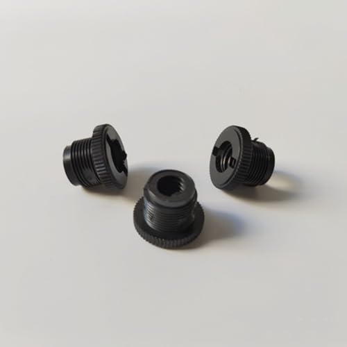Cabilock 30pcs Mic Stand Adapter Set 3/8" Female to 5/8" Male Thread Screw Adapter for Microphone Boom Arm Mounts Compatible with Microphone Stands and Camera Tripods, Black Plastic