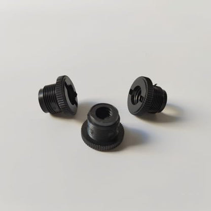 Cabilock 30pcs Mic Stand Adapter Set 3/8" Female to 5/8" Male Thread Screw Adapter for Microphone Boom Arm Mounts Compatible with Microphone Stands and Camera Tripods, Black Plastic