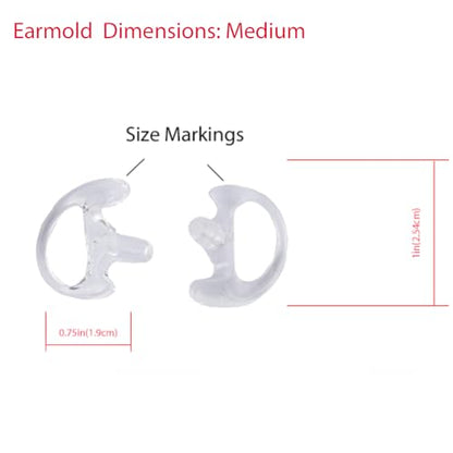 2-Wire XPR 3300 Acoustic Tube Headset with a Pairs of Earbud | Transparent tube, low-profile PTT clip. Compatible with XPR 3300e, XIR P6600, E8608 Two Way Radios