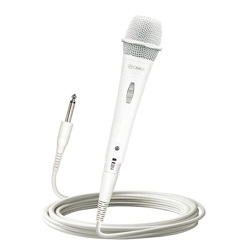 CAROL E dur-916S White XLR Wired Vocal Microphone for Singing－Supercardioid | Patented dual-shock-mount minimizes handling noise. Anti-rolling grille keeps the microphone secure on desk. - color: White