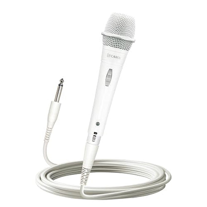 CAROL E dur-916S White XLR Wired Vocal Microphone for Singing－Supercardioid | Patented dual-shock-mount minimizes handling noise. Anti-rolling grille keeps the microphone secure on desk. - color: White