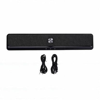 RGB Desktop Soundbar, 2.0 Channel Computer Speaker with Dynamic Lighting and Audio Light Sync, Volume Knob