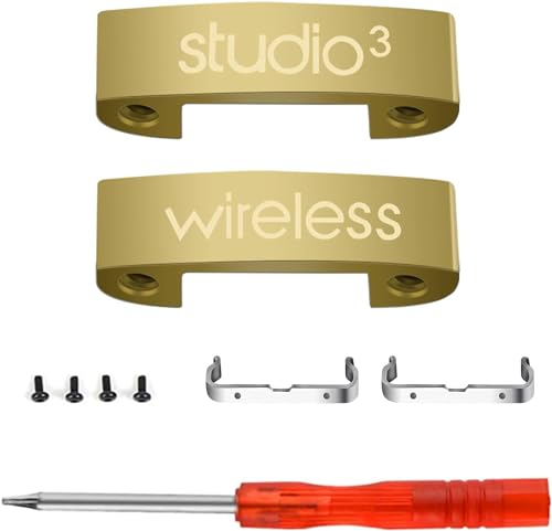 Studio 3 Hinge Headband Connector Replacement Metal Repair Parts Compatible with Beats Studio 3.0 Wireless Over-Ear Headphones Repair Kit (Gold) - color: Gold