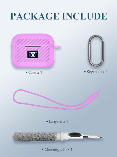 Case Cover for tozo T20 Wireless Earbuds Bluetooth Headphones,Full Protective Silicone Case with Keychain Cover,Shockproof and Wireless Earbuds Bluetooth Headphones Case for Women Men-Pink - color: PINK