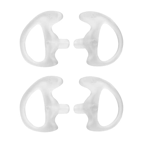 Universal Radio Replacement Earmold, Insert Soft Silicone Earmold Earbud Earplug for Two-Way Radio Coil Tube Audio Kits for Walkie Talkie Acoustic Earpiece Headset (White, Medium, 2 Pair) - color: White