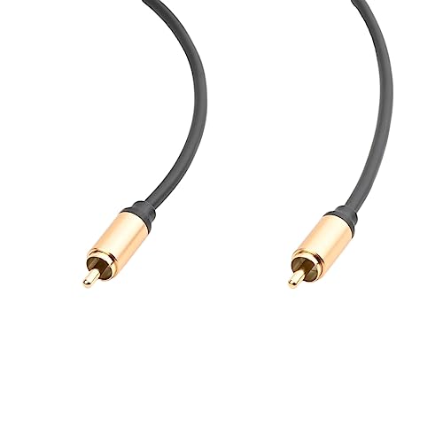 Upgraded Audio Video Cable,RCA Coaxial Cable with Male to Male 24K Gold Plated Plug,Video/Audio AV Extension Shielded Cord for Subwoofer Rear View Parking Camera (3m/10ft) - size: 3m/10ft