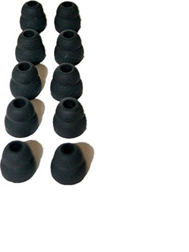10pcs Black Double Flange Replacement Silicone Earbuds EarTips 4.1mm Connector(Fits PowerBeats 2 wireless) - color: Black