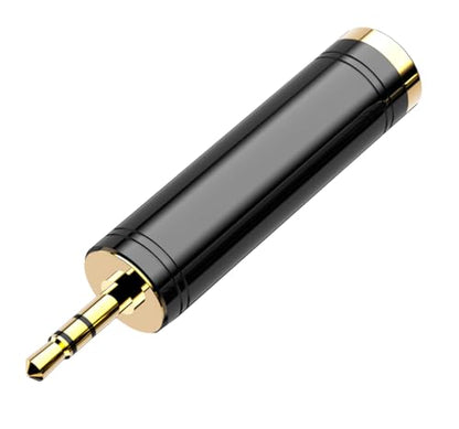 Eanetf 3.5mm to 1/4'' Stereo Gold-Plated Pure Copper Adapter, 1/8 Inch Mini Jack Male to 1/4 Inch Female Jack Stereo Adapter for Headphone Amp Adapte (1PACK-Black) - color: 1PACK-BLACK