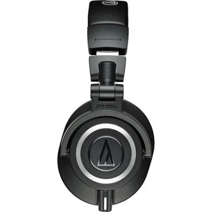 Audio-Technica ATH-M50x Professional Monitor Headphones, Black - with H&A High Frequency Leather Earpads for AT -M50