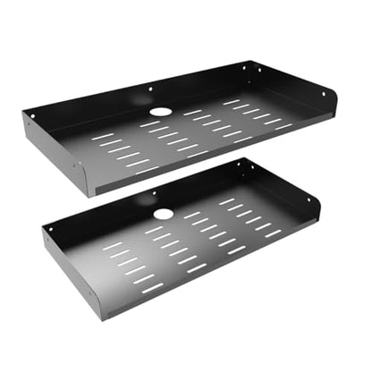 2 Pcs of Metal Floating Shelf Wall Mounted for Storage 16.6" W | D 8" Display Shelf for Collection in Bathroom, Bedroom, Living Room, Kitchen, Modern Steel (16.6 inches 2 Pcs)