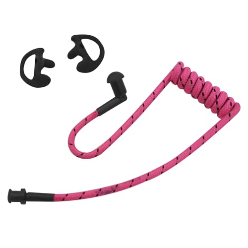 2-Way Radio Earpiece Nylon Acoustic Braided Tube Ear Coils Knitted Replacement for Left Right Surveillance Walkie Talkie Headset(Color) (Pink)