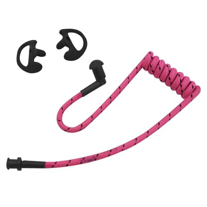 2-Way Radio Earpiece Nylon Acoustic Braided Tube Ear Coils Knitted Replacement for Left Right Surveillance Walkie Talkie Headset(Color) (Pink)