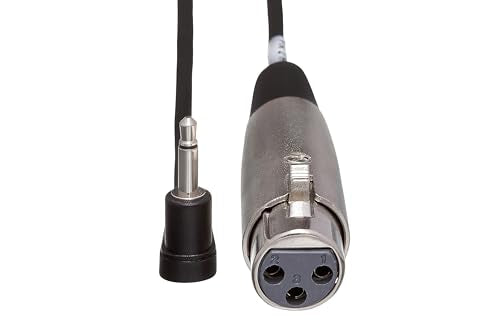 Hosa XVM-305F 5 Feet Right-Angle 1/8 Inches TS to XLR Female Cable | Microphone connection to portable recorders with 5 foot length, XLR3F connector and right angle 3.5mm TS plug