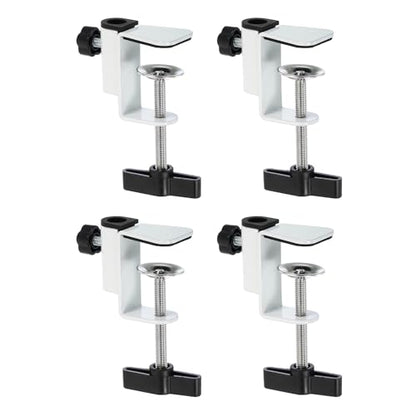 PATIKIL 0.47" Hole Dia. Desk Clamp, 4 Pcs Universal C-Clamp Base with Adjustable Screw for Microphone Mic Arm Table Lamp Mount Holder, White - color: White