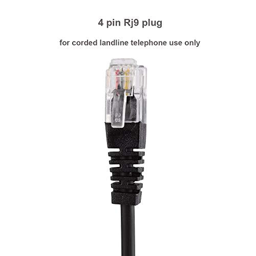 Telephone Headset, Hands-Free Call Center Noise Cancelling Corded Binaural Headset Headphone 4-Pin RJ9 Crystal Head Mic Microphone Desk Phone -Telephone Counseling Services,Insurance, Hospitals