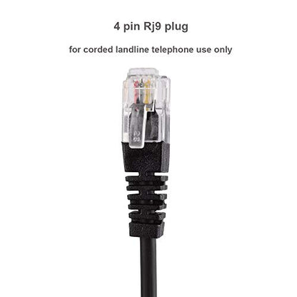Telephone Headset, Hands-Free Call Center Noise Cancelling Corded Binaural Headset Headphone 4-Pin RJ9 Crystal Head Mic Microphone Desk Phone -Telephone Counseling Services,Insurance, Hospitals