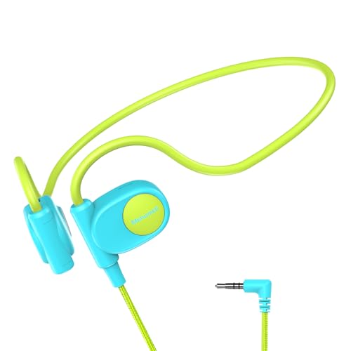 Mehomeli Kid Headphones, Air Conduction Open Ear Headphones, 3.5mm Jack | Ultra-Comfort, Ergonomic and Lightweight Design Perfect for School and Outdoor Activities-Blue Green - color: Blue, Green