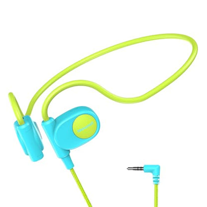 Mehomeli Kid Headphones, Air Conduction Open Ear Headphones, 3.5mm Jack | Ultra-Comfort, Ergonomic and Lightweight Design Perfect for School and Outdoor Activities-Blue Green - color: Blue, Green