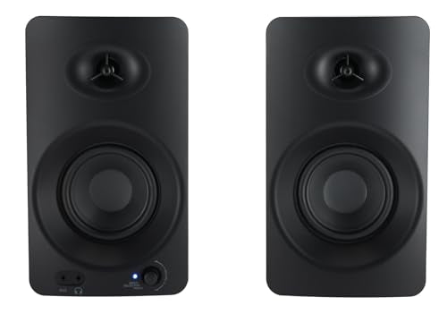 Rockville ASM4 4" Powered Active Studio Monitor Pair with RVSM1 Stands | 200W Peak / 50W RMS, Class D, Bluetooth 5.0, Optical/TS/RCA/3.5mm Inputs, DSP Tuned, RRS190S 3-Angle Isolation Pads, 6-items