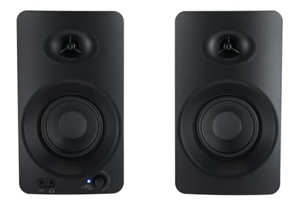 Rockville ASM4 4" Powered Active Studio Monitor Pair with RVSM1 Stands | 200W Peak / 50W RMS, Class D, Bluetooth 5.0, Optical/TS/RCA/3.5mm Inputs, DSP Tuned, RRS190S 3-Angle Isolation Pads, 6-items