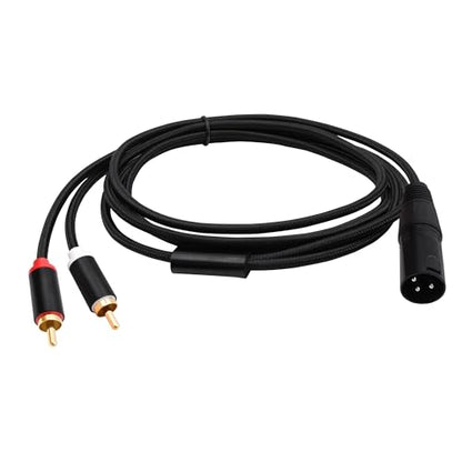 XLR to 2 RCA Y Splitter Cable Patch Audio Connector Adapter 2M | Dual RCA Phono Male Plugs to XLR 3 Pin Male,for Microphone Amplifier Mixer Instruments - style: Male