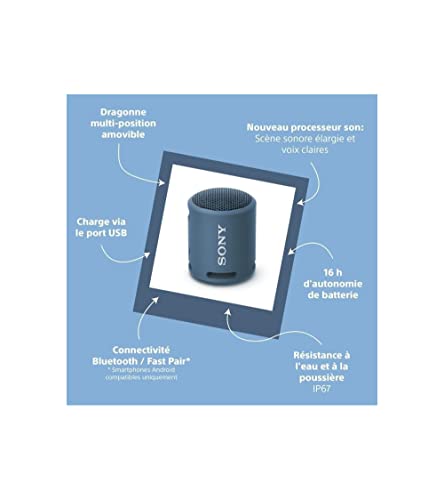 Sony - Compact & Portable Waterproof Wireless Bluetooth Speaker with Extra BASS Blue - color: Blue