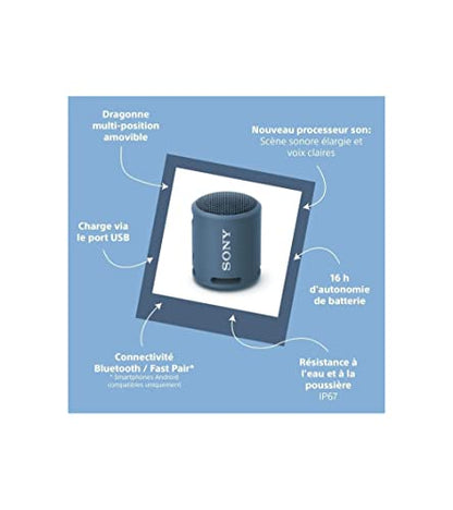 Sony - Compact & Portable Waterproof Wireless Bluetooth Speaker with Extra BASS Blue - color: Blue