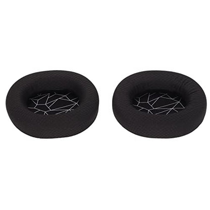 Replacement Ear Cushion Pads with Memory Foam Protein Leather for 3 5 7 Pro ATH M40X M50X MDR 7506 Cloud 2 Black V2 (Black Ear Pads with White Silk Screen) - color: Black ear pads with white silk screen